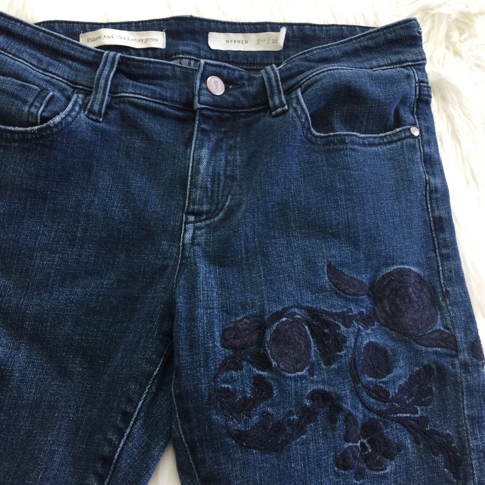 Pilcro and Letterpress Flower Embroidered Jeans - Picture 2 of 8